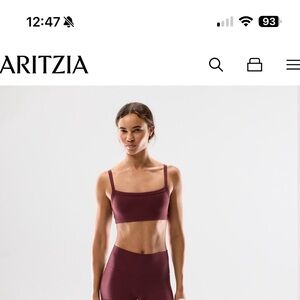 Aritzia workout set in burgundy